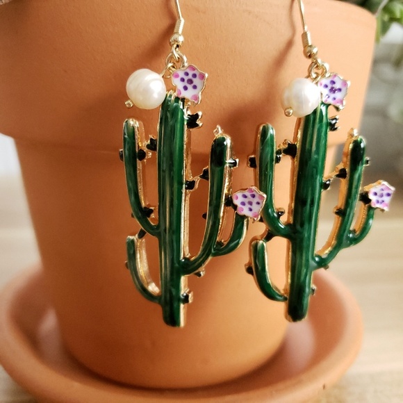 Blooming Cactus Earrings - Picture 4 of 5